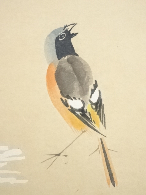 道具 ] - 道具 前大徳須賀玄道筆 寒椿に紋付図「一輪霜鏡照」画賛 肉筆